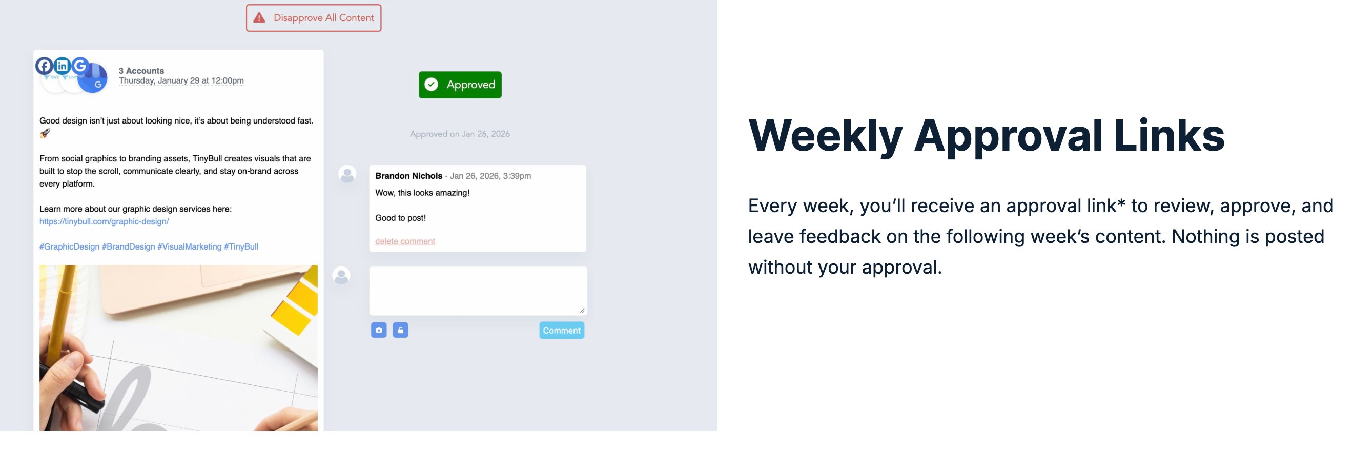 TinyBull content approval workflow